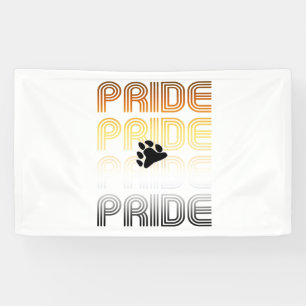 Bär Stolz Pfote Retro-Muster-Design Buchstaben Banner