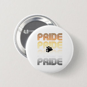 Bär Stolz Pfote Retro-Muster-Design Buchstaben Button
