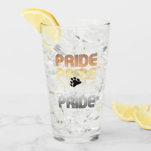 Bär Stolz Pfote Retro-Muster-Design Buchstaben Glas