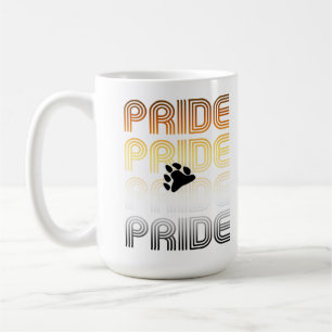 Bär Stolz Pfote Retro-Muster-Design Buchstaben Kaffeetasse