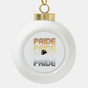 Bär Stolz Pfote Retro-Muster-Design Buchstaben Keramik Kugel-Ornament