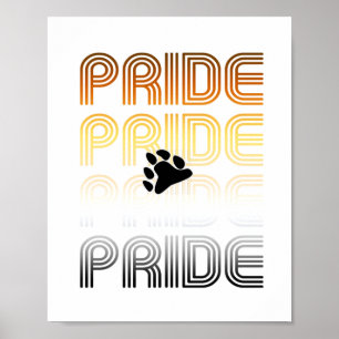 Bär Stolz Pfote Retro-Muster-Design Buchstaben Poster