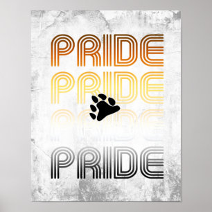 Bär Stolz Pfote Retro-Muster-Design Buchstaben Poster