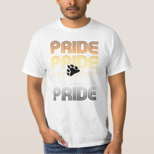 Bär Stolz Pfote Retro-Muster-Design Buchstaben T-Shirt