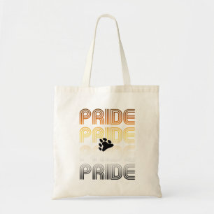 Bär Stolz Pfote Retro-Muster-Design Buchstaben Tragetasche