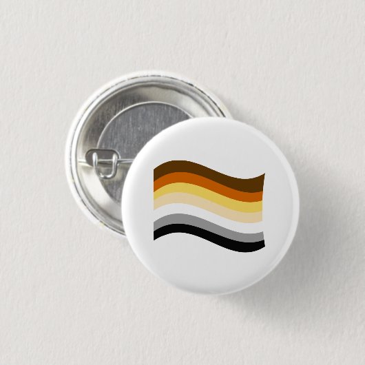 Bär Stolz Wellig Flagge Button (Vorne & Hinten)