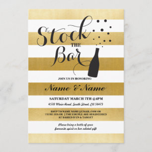 Bar Stripe Gold Einladung