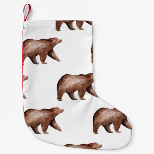 Bär Süße: Wasserfarbe Tier Muster Kleiner Weihnachtsstrumpf