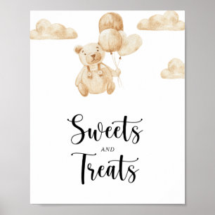 Bär Süßigkeiten und Leckereien Baby Shower Poster