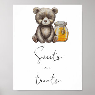 Bär - Süßigkeiten und Leckereien Babydusche Poster