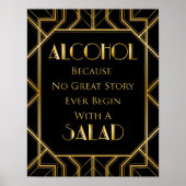 Bar Table Wedding Sign | Gatsby Art Deco Poster (Vorne)