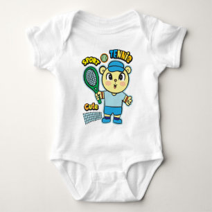 Bär-Tennisspieler Baby Strampler