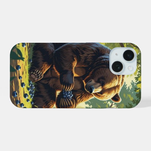 Bär Themed iPhone 15 Hülle (Rückseite (Horizontal))