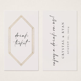 Bar Ticket Drink Token Hochzeitsempfangskarte C100