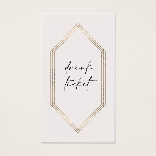 Bar Ticket Drink Token Hochzeitsempfangskarte C100 (Vorderseite)