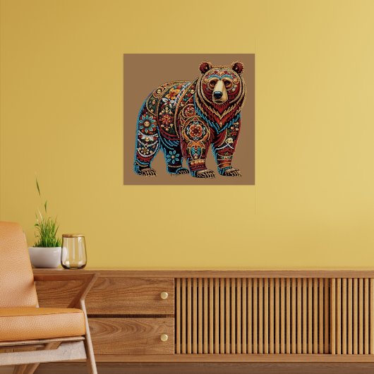 Bär | Tierüberlagerung | Gem Dots Poster (Wohnzimmer 2)