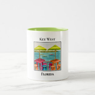 Bar, Tisch, Stühle, Sonnenschirm, Key West Zweifarbige Tasse