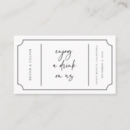 Bar Token-Karte B613 für den Hochzeitsticket Empfa Visitenkarte