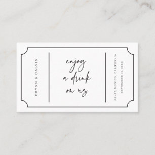 Bar Token-Karte B613 für den Hochzeitsticket Empfa Visitenkarte