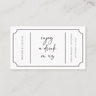 Bar Token-Karte B613 für den Hochzeitsticket Empfa Visitenkarte
