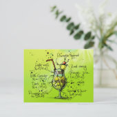 Bar Tropischer Cocktail Rezept Postkarte (Stehend Vorderseite)