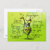 Bar Tropischer Cocktail Rezept Postkarte (Vorne/Hinten)