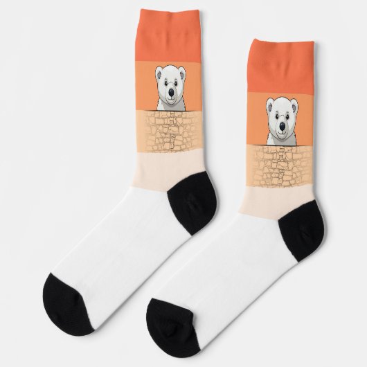 Bär über die Wand schauend, Flammen einer Kerze Socken (Linkes Detail)