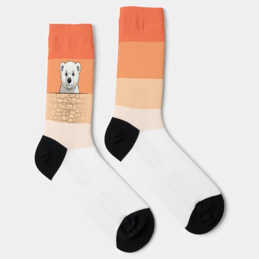 Bär über die Wand schauend, Flammen einer Kerze Socken (Rechts)