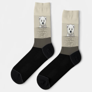 Bär über die Wand, weiche Creme mit Raisin Socken