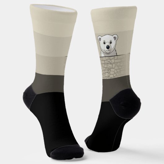 Bär über die Wand, weiche Creme mit Raisin Socken (Gewinkelt)