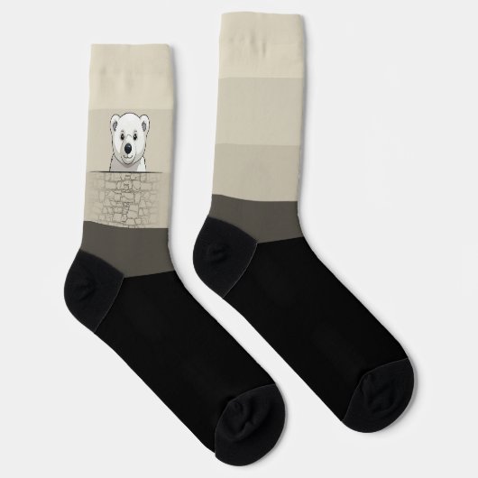 Bär über die Wand, weiche Creme mit Raisin Socken (Rechts)