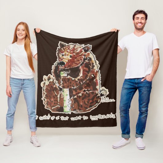 Bär überlegt Winterschlaf Fleecedecke (Beispiel)