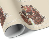 Bär überlegt Winterschlaf Geschenkpapier (Rolleneckpunkt)