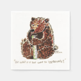 Bär überlegt Winterschlaf Serviette