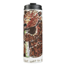 Bär überlegt Winterschlaf Thermosbecher