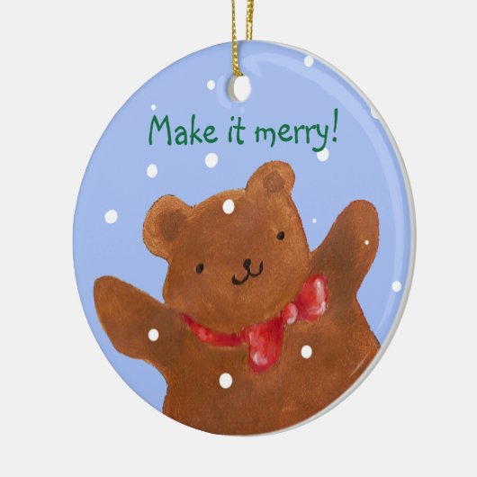 Bär und Babyschmuck Keramik Ornament (Links)