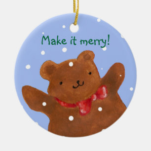 Bär und Babyschmuck Keramikornament