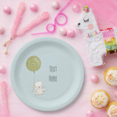 Bär- und Ballon-Papierplatte - Blau Pappteller (Party)