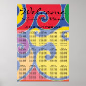 Bar und Bat Mitzvah farbenfrohe Wirbel Sitzplan Poster (Vorne)