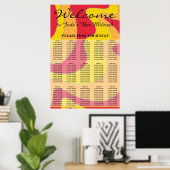 Bar und Bat Mitzvah Glittery Wirbel Sitzplan Poster (Heimbüro)