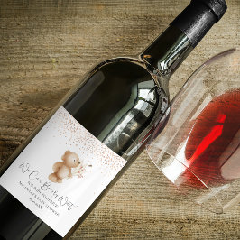 Bär und Biene | Wir können frühzeitig warten! Baby Weinetikett