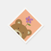Bär und Blume Serviette (Ecke)