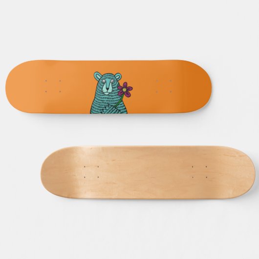 Bär und Blume Skateboard (Horizontal)