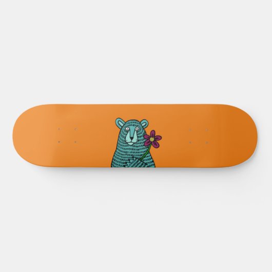 Bär und Blume Skateboard (Horizontal)