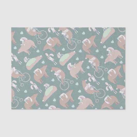 Bär und Bunny Seidenpapier (Vorderseite)