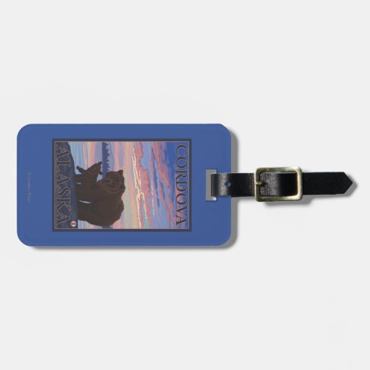 Bär und CUB - Cordova, Alaska Gepäckanhänger (Vorderseite horizontal)