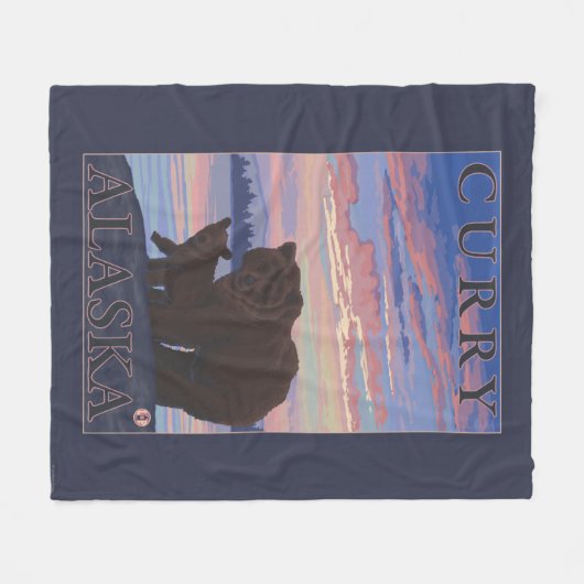 Bär und CUB - Curry, Alaska Fleecedecke (Vorderseite (Horizontal))
