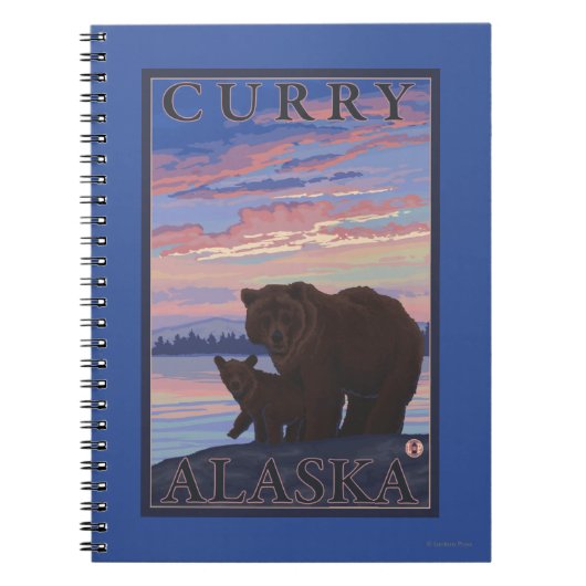 Bär und Cub - Curry, Alaska Notizblock (Vorderseite)