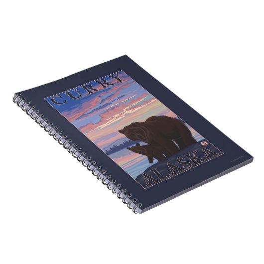 Bär und Cub - Curry, Alaska Notizblock (Rechte Seite)