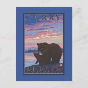 Bär und Cub - Curry, Alaska Postkarte